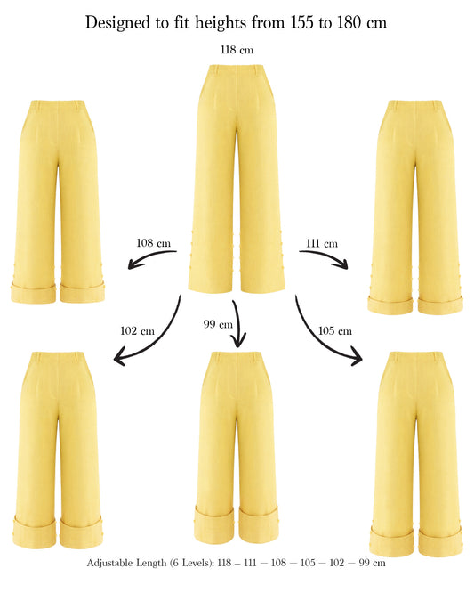 Adjustable Wide-Leg Pants — Golden Sand