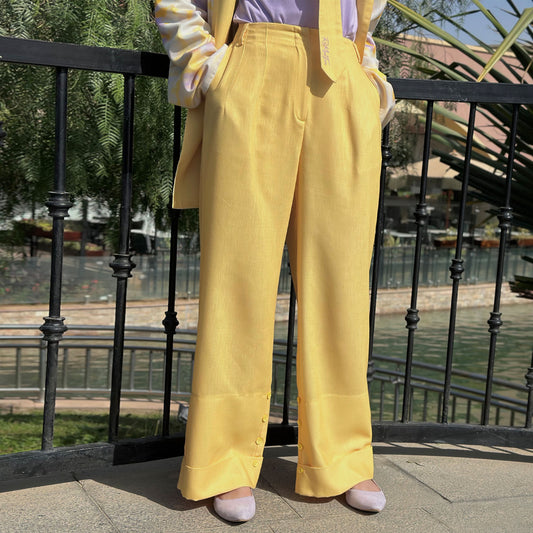 Adjustable Wide-Leg Pants — Golden Sand
