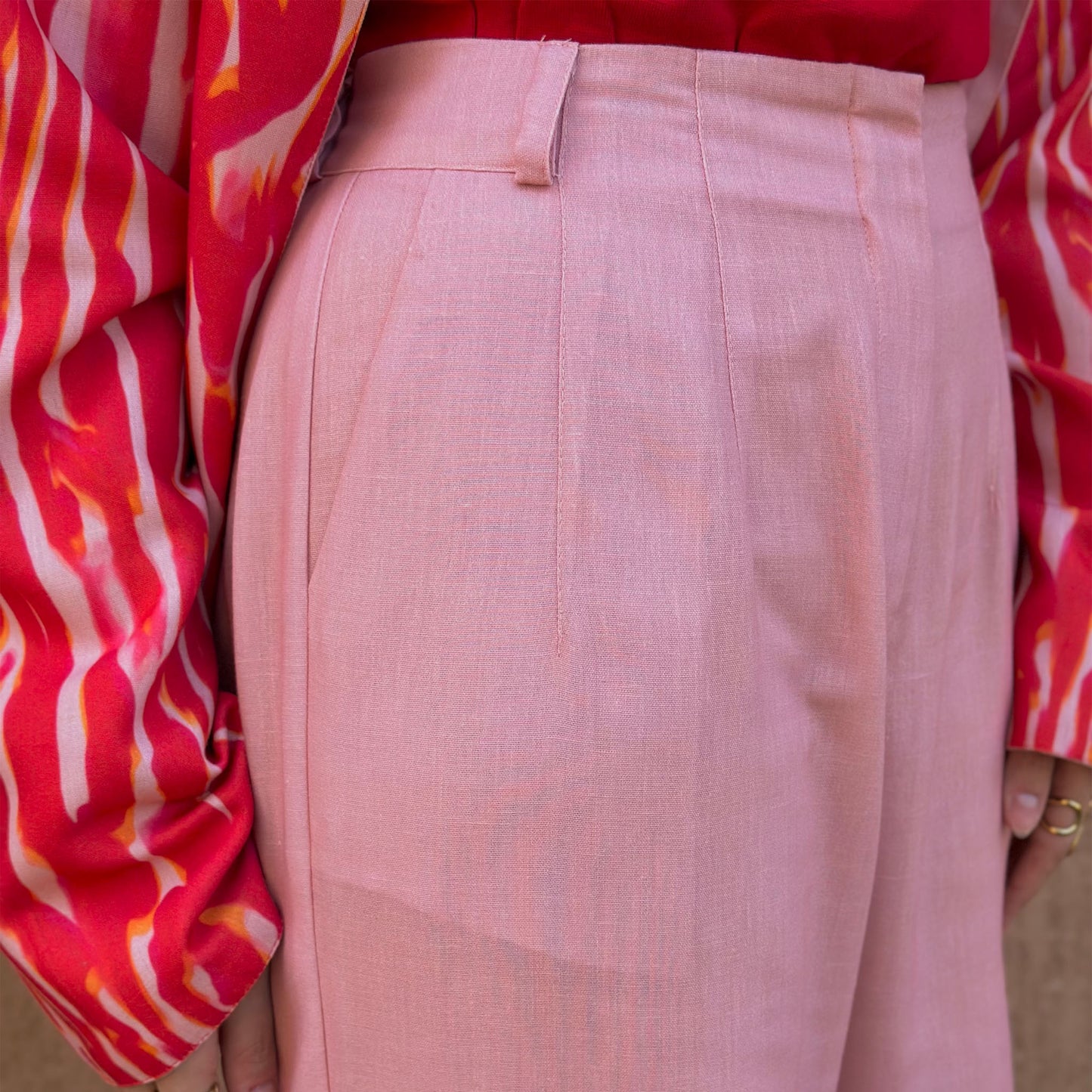 Adjustable Wide-Leg Pants — Cherry Blossom