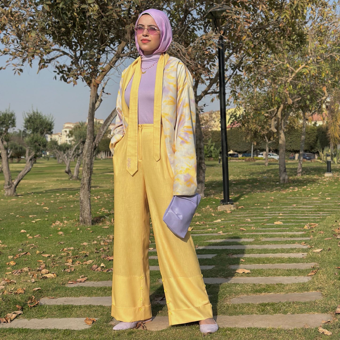 Adjustable Wide-Leg Pants — Golden Sand