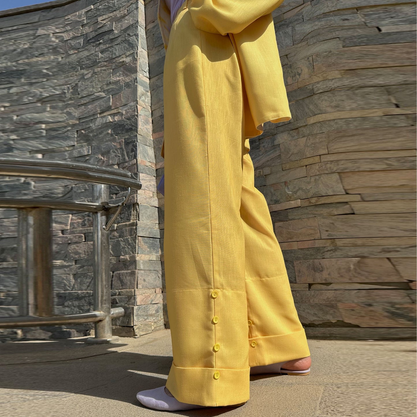 Adjustable Wide-Leg Pants — Golden Sand