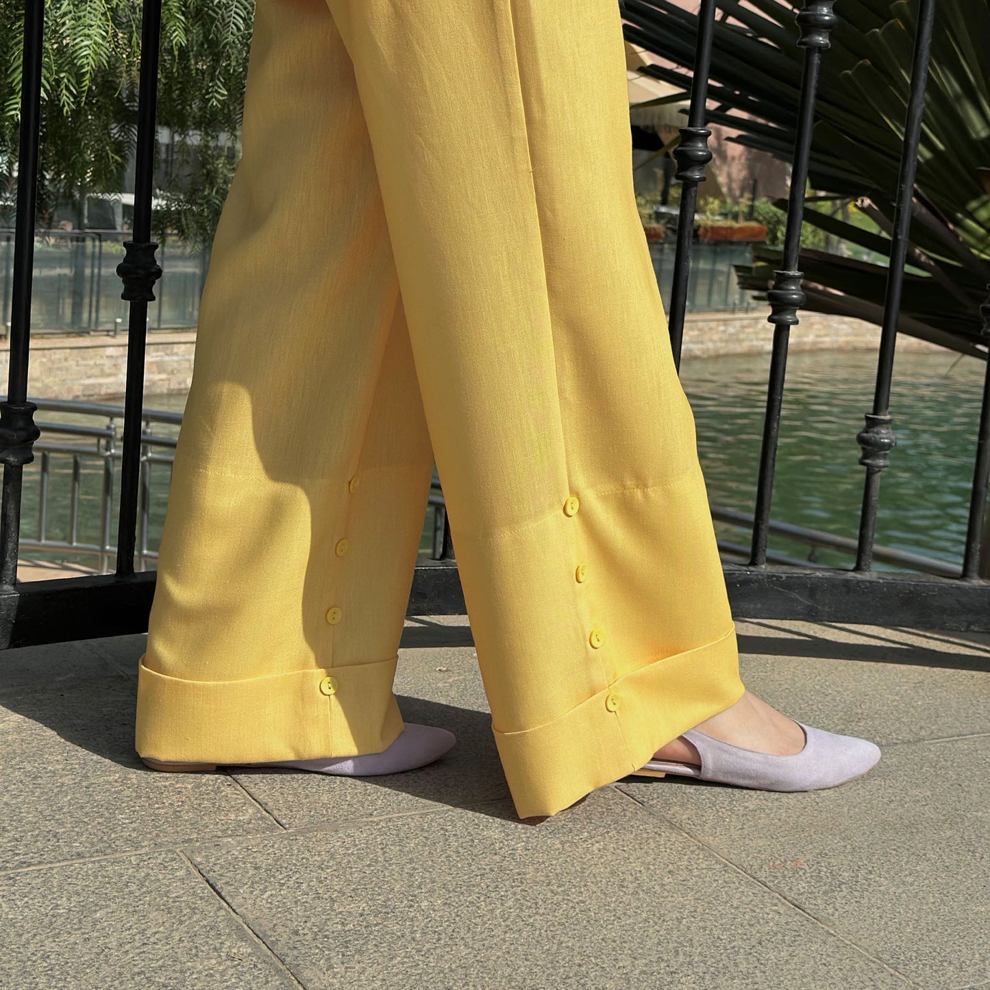 Adjustable Wide-Leg Pants — Golden Sand