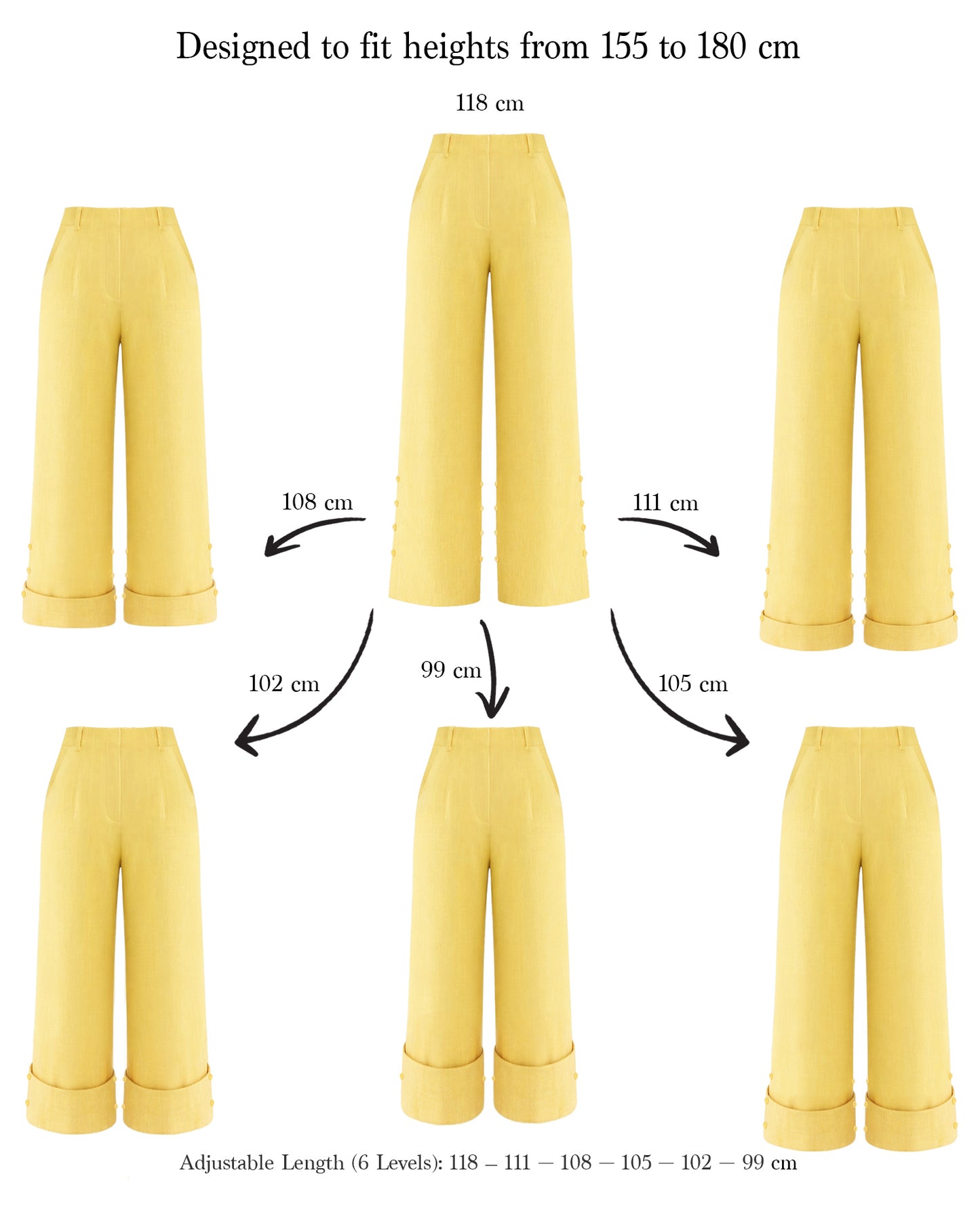 Adjustable Wide-Leg Pants — Golden Sand