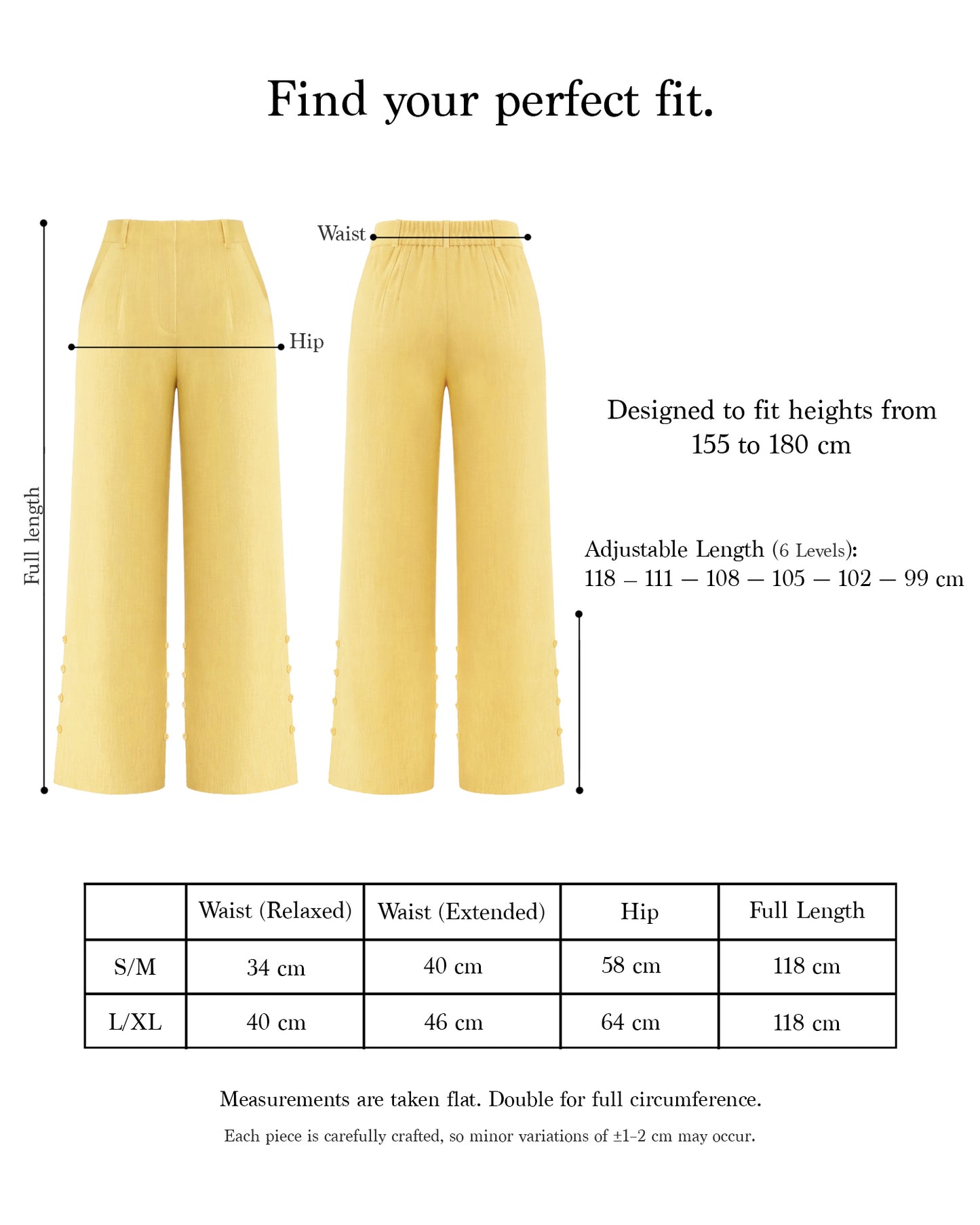 Adjustable Wide-Leg Pants — Golden Sand